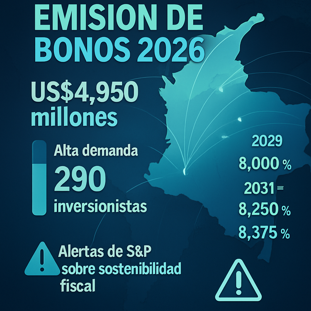 Colombia logra la mayor emisión de deuda de su historia mientras crecen las alertas fiscales